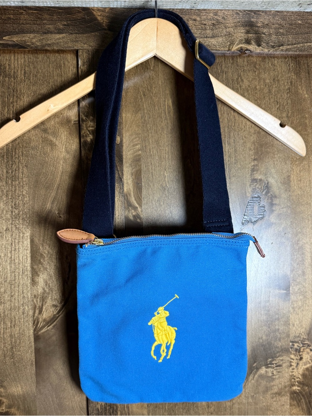 Ralph Lauren| Blue Canvas Pony Crossbody Bag